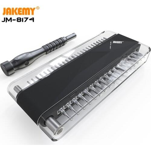 JAKEMY JM-8174 45 in 1 Professional DIY Repair Tool Kit S2 CR-V Bits Magnetic Screwdriver Bit Set with Aluminum Handle