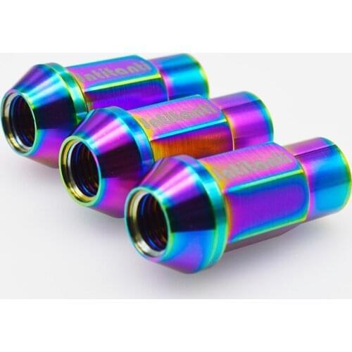 Rainbow high strength Gr5 titanium wheel nut with open end M12*1.5*45
