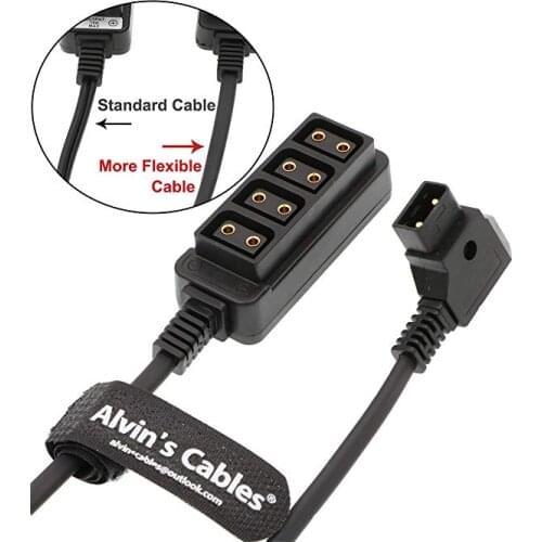 Alvins Cables D Tap Male to 4 Port Dtap Female Flexible Splitter Power Cable for ARRI RED Cameras TILTA Steadicam IDX Battery