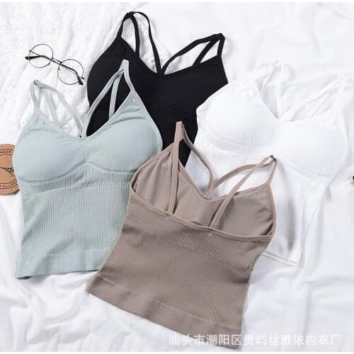 Fashion Seamless Long Style V Hanging Belt Back with Chest Cushion Thread Beauty Back Wrap push up bras women lingerie