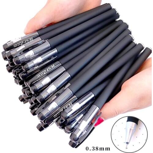 10pcs Office Set of School Stationery supplies gel Pens 0.5 0.38mm Clear Liquid Ink Ball Pen For Student School Office