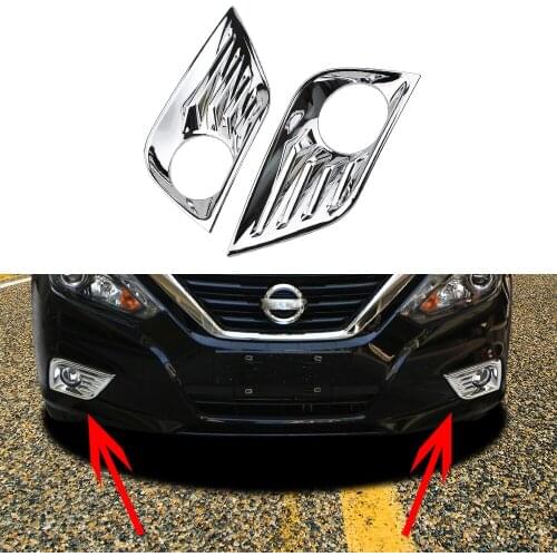 ABS Chrome Front Fog Light Lamp Cover Trim Chrome 2pcs Fit for Nissan Teana Altima 2016 2017