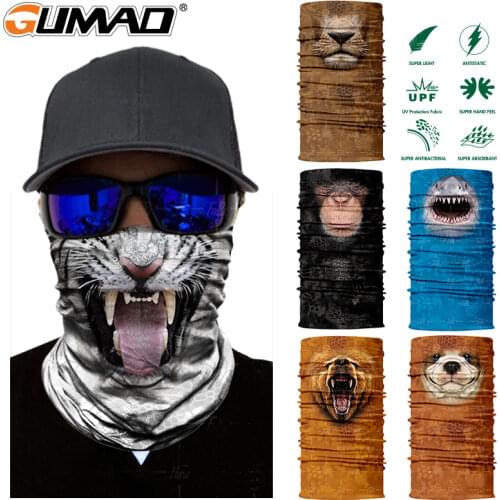 Printed 3D Animal Bandana Face Neck Gaiter Sports Cycling Fishing Hiking Hunting Running Bicycle Half Masks Men Women Scarf