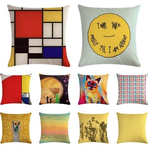 45x45cm bicycle racing hand pillow cover color cat cushion cover car sofa office fashion home decoration pillow cover