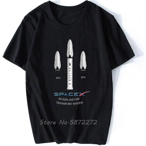 New Elon Musk Mars BFR Rocket Spacex Launch Falcon Heavy BLACK T-shirt Hot Summer MenS T Shirt Fashion Top Tee Sweatshirt