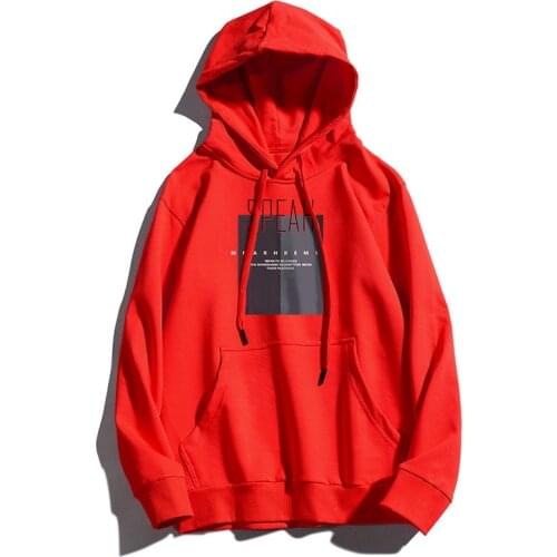 Qisvanset 2021 Loose Hoodie Mens Sweater Long Sleeve Cotton White Pattern Speah T Black Red Design Lovers Unisex