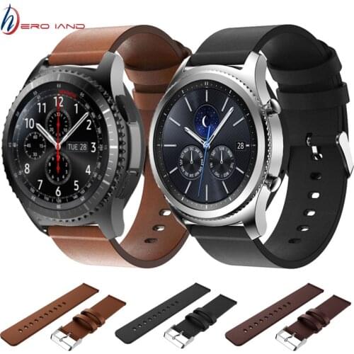 Genuine Leather Band For Samsung Gear S3 Frontier/Classic Smart Watch Replacement Bracelet Strap Watchband For Galaxy Watch 46mm