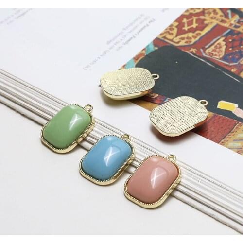 6pcs European style retro palace style pendant alloy bottom temperament Geometric earrings diy jewelry accessories materials