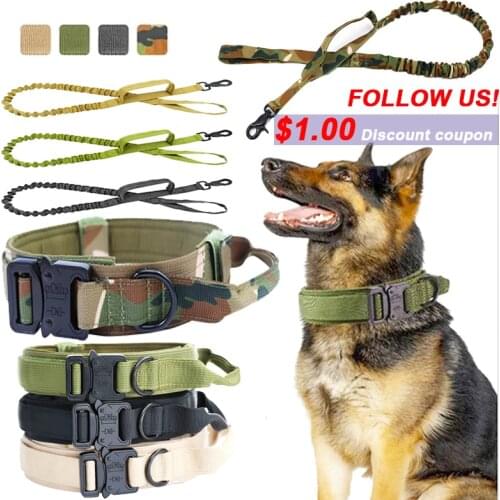 Military Tactical Dogs Collar Leash For German Shepherd Personalized Nylon Pet Collar Large Dogs Traning Collar Dog Accessories