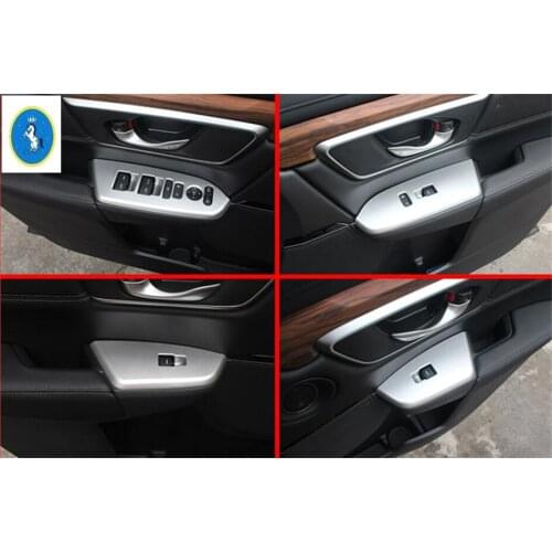 Yimaautotrims Inside Door Handle Panel Surround Window Switch Protector Cover Trim 3 Model Fit For Honda CRV CR-V 2017 - 2020