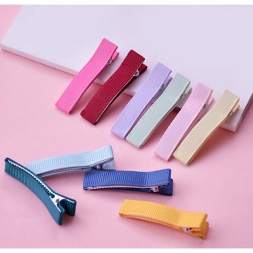 10Pcs DIY handmade all-inclusive cloth 5cm double fork duckbill clip hairpin all-inclusive metal hairpin jewelry accessories