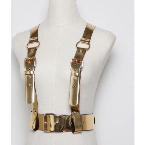 New Cool Womens Sling Elastic belts Pu Leather Crop Top Corset Belt Pin Buckle Harness Ladies Wide Cummerbunds waist Straps