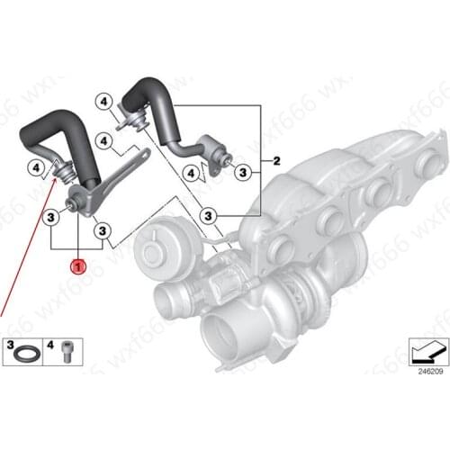 11537588935 Engine turbocharged tubing Suitable for 1 Series 2 Series 3 Series 4 Series 5 Series X1 X3b mwX5 X6 N20 Coolant tube