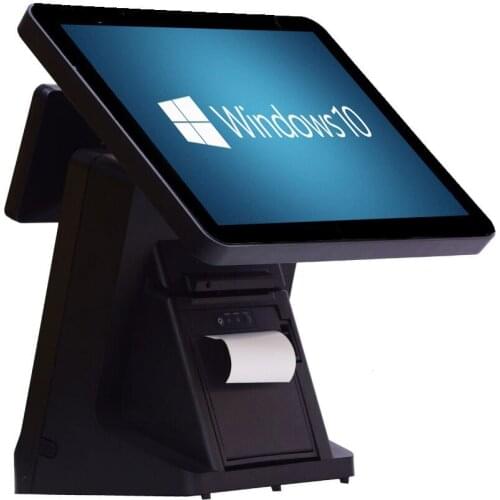 15'single screen pos terminal with VFD retail POS system pos all in one machine built-in printer cash register point of sales