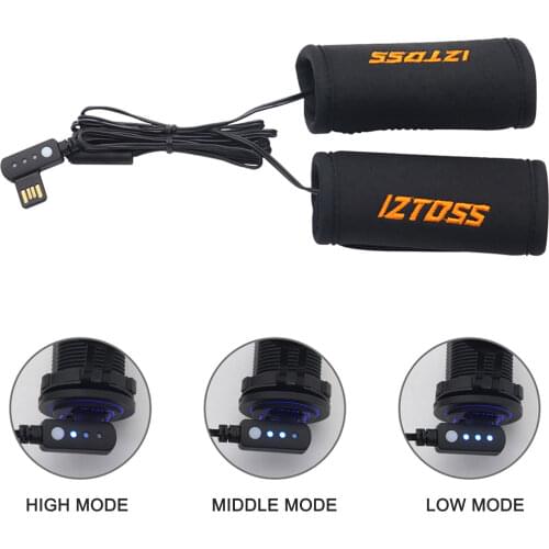 2PCS Motorcycle Electric Heating Handlebar Covers with Switch Control USB Charging Scooter Heated Grips Warmer Sleeves Covers