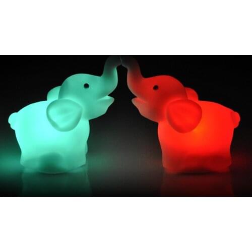 2pcs/batch Home Decoration Accessories Elephant Color Changing LED Night Light Wedding Party Decoration Home Decor