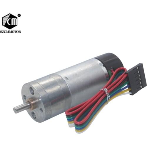 25mm Diameter Large Torque Speed Reduction 2 Phases Pulses Output Detection CW/CCW Encoder Gear Motor with Protecting Hood