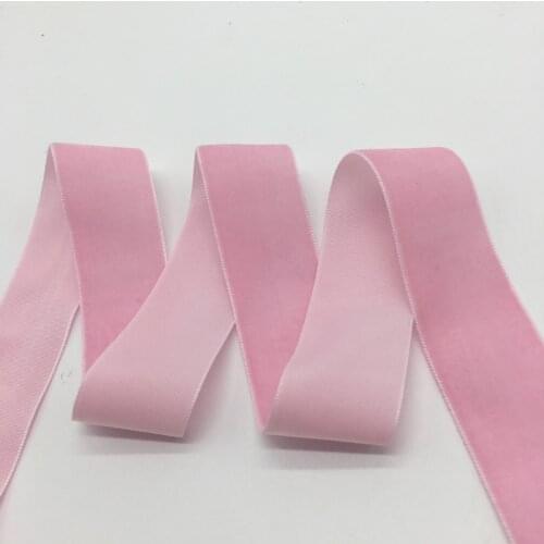 3 yards/lot 1"(25mm)Wide Pink Velvet Ribbon Headband Clips Bow Wedding Decoration
