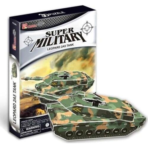 T0469 3D Puzzles Super Military Leopard 2A5 Tank DIY Paper Model Kids Creative gift Children Educational toys hot sale