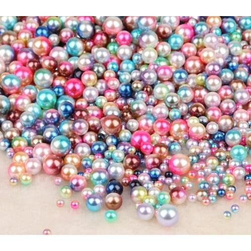 4/6/8/10mm Multi Size Round No Hole Acrylic Imitation Pearl Beads Loose Garment Beads For DIY Scrapbook Decoration Crafts Making