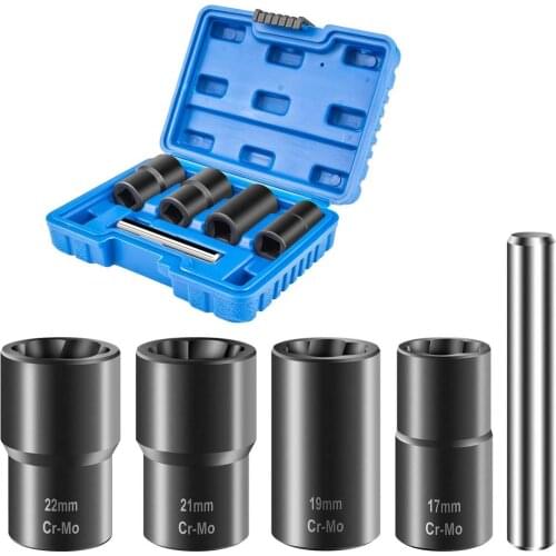 5pcs/set Twist Socke Lug Nut Remover Extractor Tool Metric Bolt And Lug Nut Extractor Socket Tools