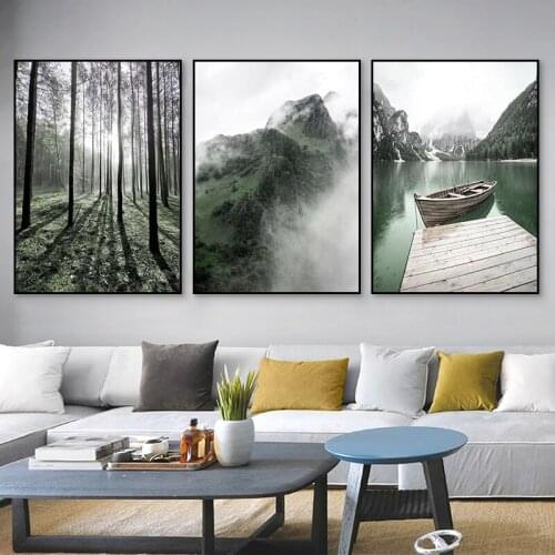 5D DIY Diamond Painting Forest Mountain Lake Boat Full Square Diamond Embroidery Rhinestone Mosaic Picture Cross Stitch Kit