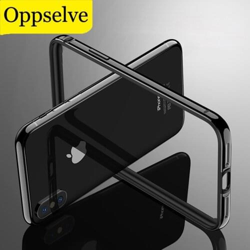 Bumper Case For iPhone Xs Max Xr 10 8 7 6s Plus Shockproof Frame Cover Case For iPhoneX Aluminum Back Protective Border Capinhas
