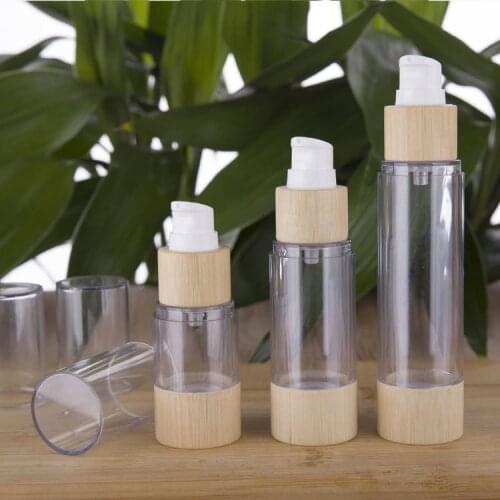 20-120ml Pump Bottles Lotion Foam Friendly Bamboo Empty Airless Makeup Cream Skin Care Portable Refillable Cosmetics For Women