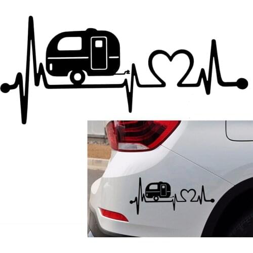 Camper Travel Trailer Hiker Camper Heartbeat Decal Sticker Tent Hiking Art New