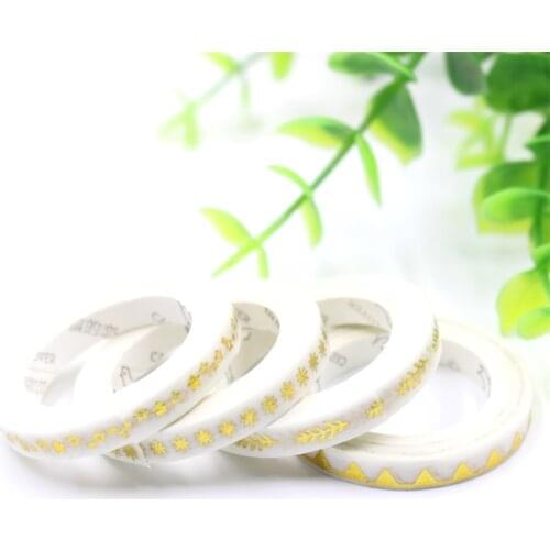 KSCRAFT 5mm*5m Adhesive Tape for Scrapbooking DIY Craft Sticky Deco Masking Japanese Paper Washi Tape Retro Gold Foil