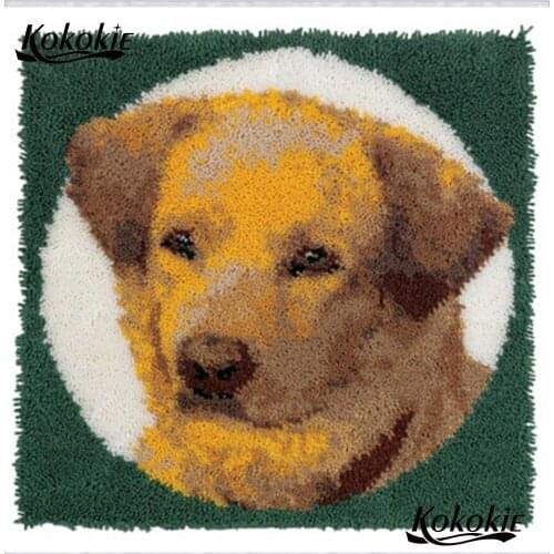 Handmade Embroidery Unfinished cross stitch kit modern colorful carpet Needlework latch hook pillows dog cushion embroidery