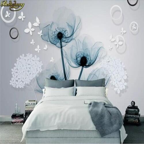 Beibehang Custom Simple European Mural Wallpaper Flowers Photo Painting Living Room TV Sofa Background 3D Wall Paper Home Decor