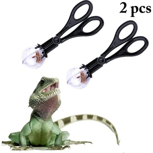 2019 New 2pcs Reptile Terrarium Lizards Plastic Tongs Tweezers Pet Raising Feeding Tool Clip Pooper Scooper Pickup Tongs Scooper