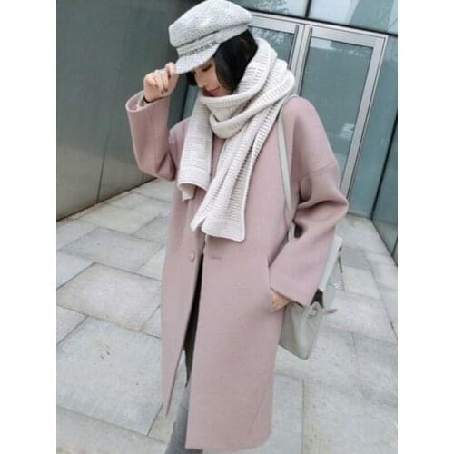 New Korean Winter Women Thicken Wool Trench Coat Long Warm Overcoat
