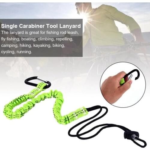 Durable Single Carabiner Lanyard Safety Rope Cord Outdoor Fishing 47inch