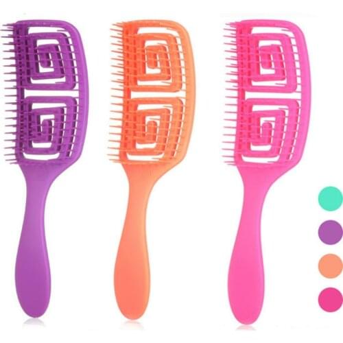 Maze Brush Labyrinth Hollowed-out Hairdressing Comb For Ladies With Dry And Wet Elastic Natural Hair Styling