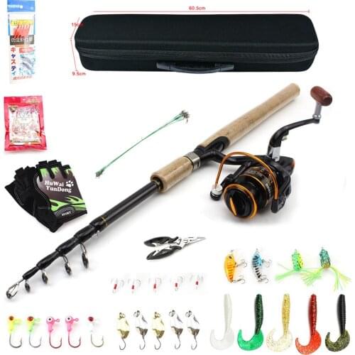 2.7m Fishing rod with reel and bag Reel Line Combo Full Kits Spinning Reel Pole Set with Carp Fishing Lures Hooks Tackle set