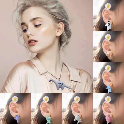 1Pair Cute Animal Biting Alloy Earrings Studs Korean version Mini Dog Gifts