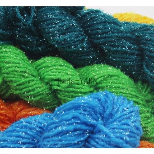 Knitting Yarn Colorful Chunky Knitted Gold thread Scarf BabySoft Fashion Crochet Colours 37g Multi Coloured Wool