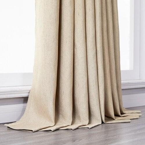 Plaid Blackout Curtain For Living Room Drape Home Decor Faux Linen Curtains for Bedroom Rideaux Window Customized Curtain