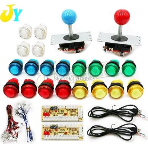 Arcade led Kit 5V LED Clear Buttons 4/8 Way Joysticks USB Encoder To PC Raspberry Pi Zero Delay Arcade MAME