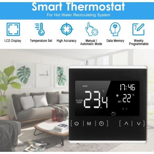 Smart Touchscreen Thermostat for Home Programmable Electric Water Heating System Thermoregulator Temperature Controller