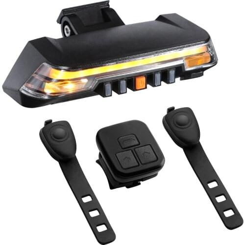 Smart Bike Tail Light Turn Signals Brake Light Wireless Remote Control Bicycle Rear Light Cycling USB Safety Warning Tail Light