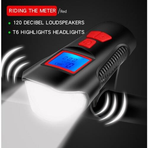 New Bicycle Light with Bike Computer Speedometer Bike Lamp LED Front Headlight Digital Cycling Odometer For Bicycle Accessories