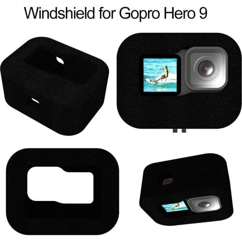 Windshield for GoPro Hero 9 Action Sports Camera Windslayer Wind Foam Cover Sponge Noise Reduction Windproof Case Accessories