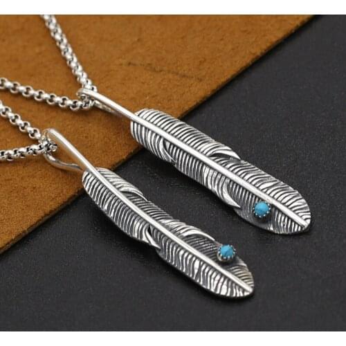 S925 Sterling Silver Jewelry Retro Takahashi Goro Thai Silver Handmade Eagle Feather Male And Female Pendants