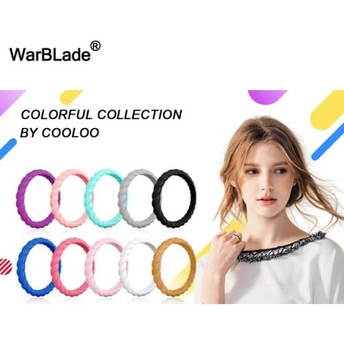 21Color Thin Braided Silicone Ring For Women Wedding Rings Rubber Bands Hypoallergenic Crossfit Flexible Silicone Finger Ring