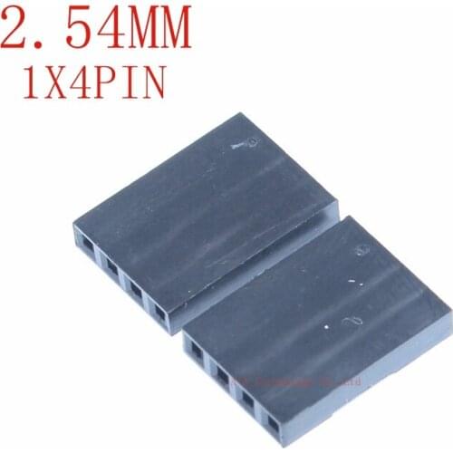 100PCS/LOT 2.54mm 4P Pitch Dupont Jumper Wire Cable Housing Female Pin Connector 1*4P Dupont Plastic Shell Head