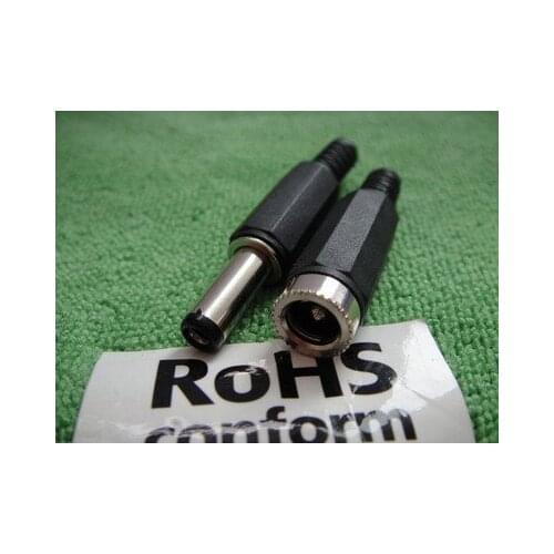 2.5x5.5mm AC-DC Power Cable Plug + Jack Socket Adapter CCTV Connector PP25 2PCS