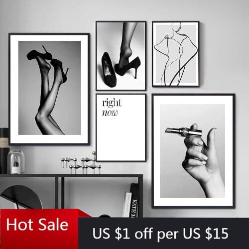 Abstract Line Fashion Poster Modern Canvas Painting Black White Painting Wall Art Print Wall Decor Picture For Living Room Decor